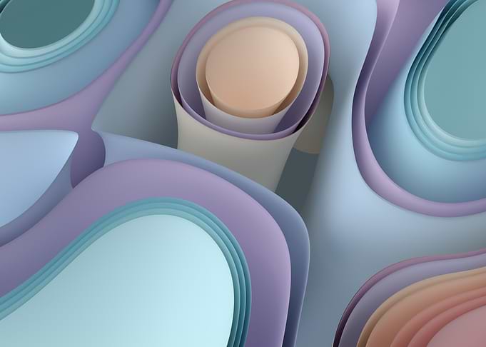 Modern Abstract Wall Art in Blue, Lavender and Beige