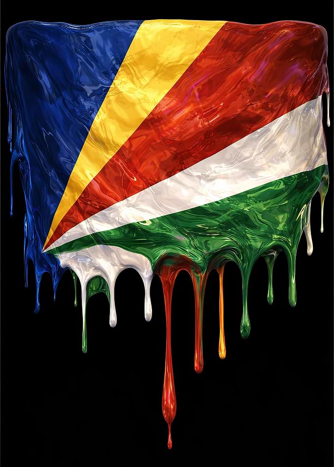 Seychelles Flag Dripping