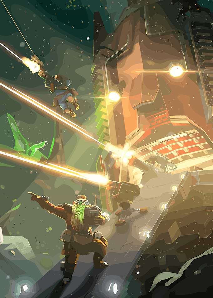 Deep Rock Galactic Dwarves in Space Battle