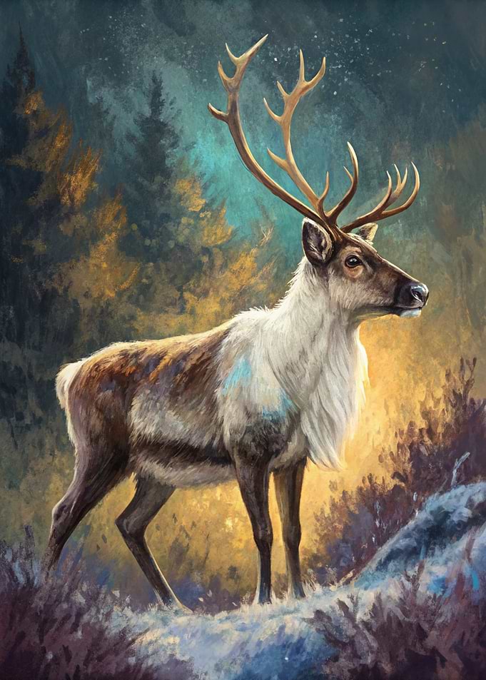 Reindeer in a Forest
