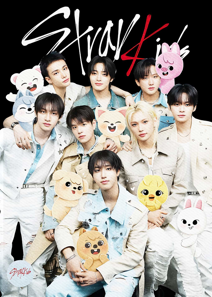 Stray Kids Group Photo with Plushies