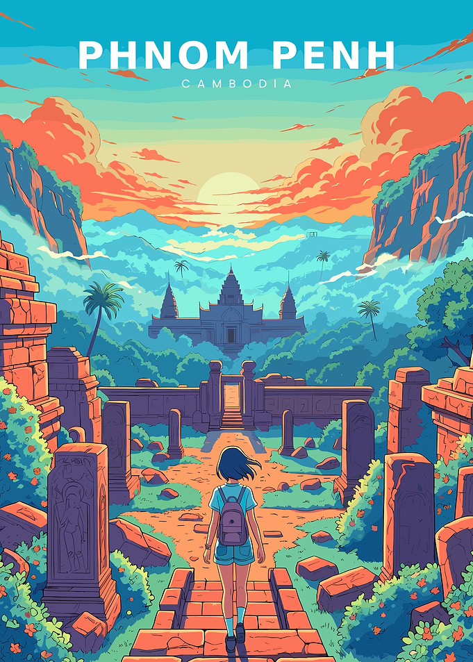 Phnom Penh Travel Poster