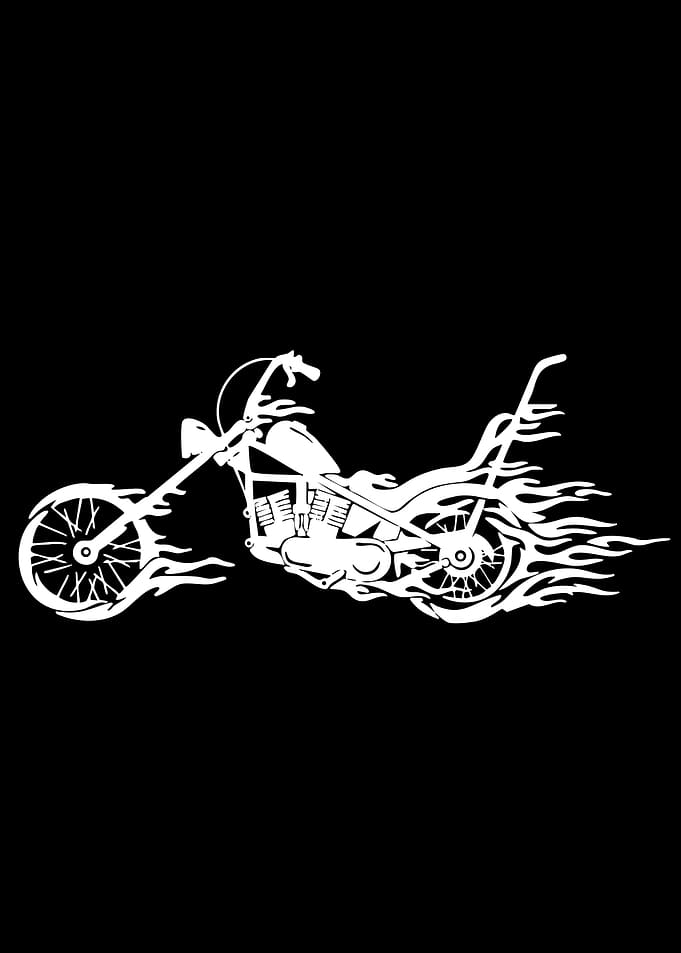 Motorcycle with Flames