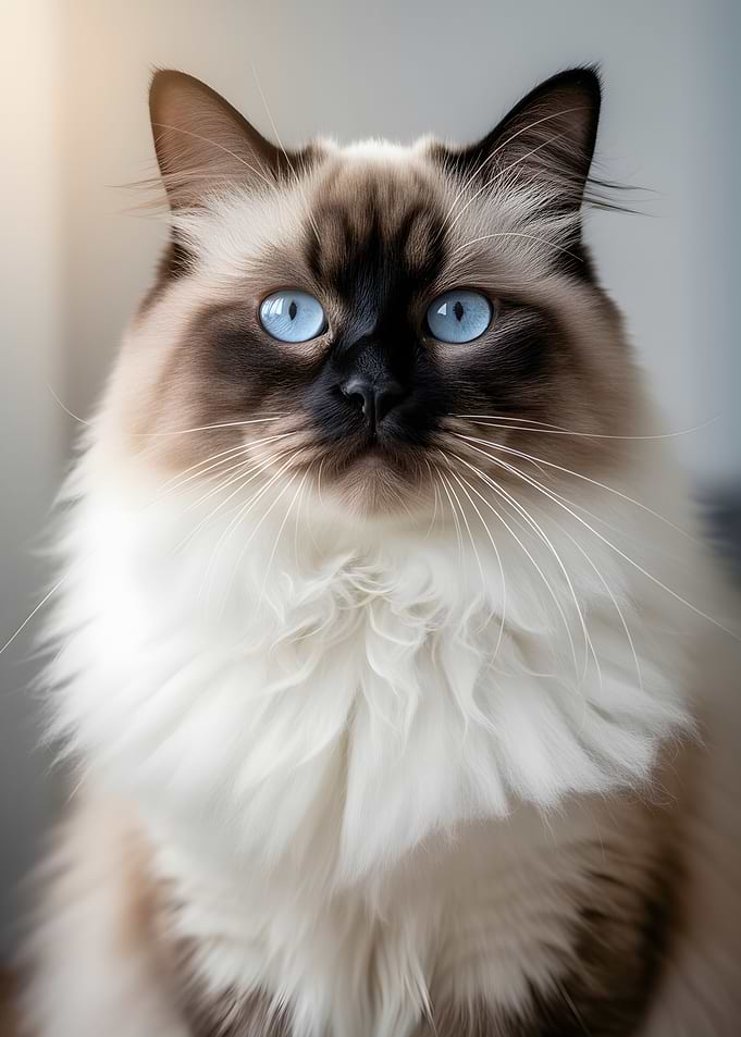 Ragdoll Cat with Blue Eyes