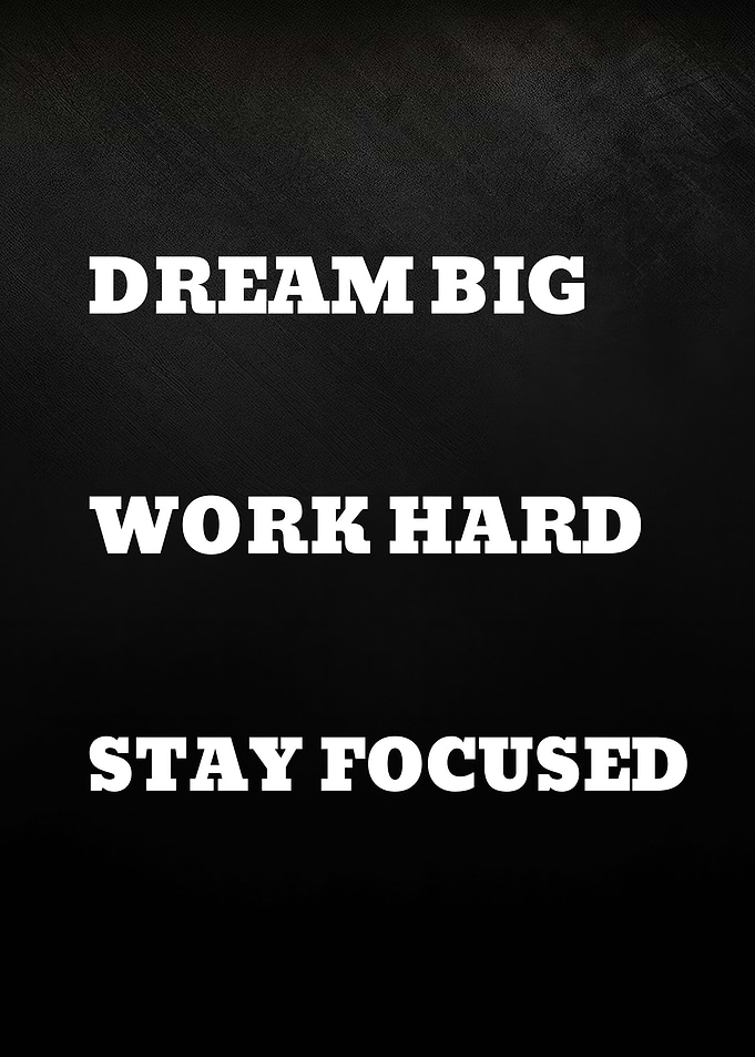 Inspirational Text on Black Background