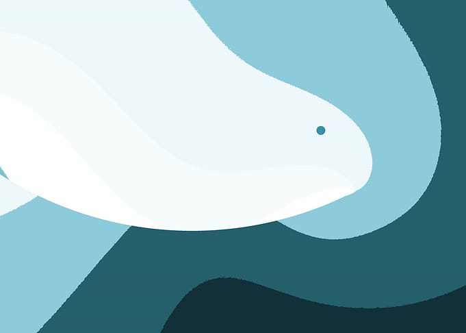 Abstract Whale in Blue Tones
