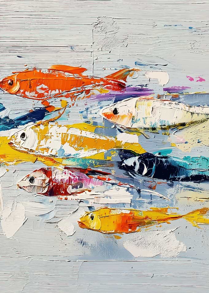 Impressionistic School of Fish Painting