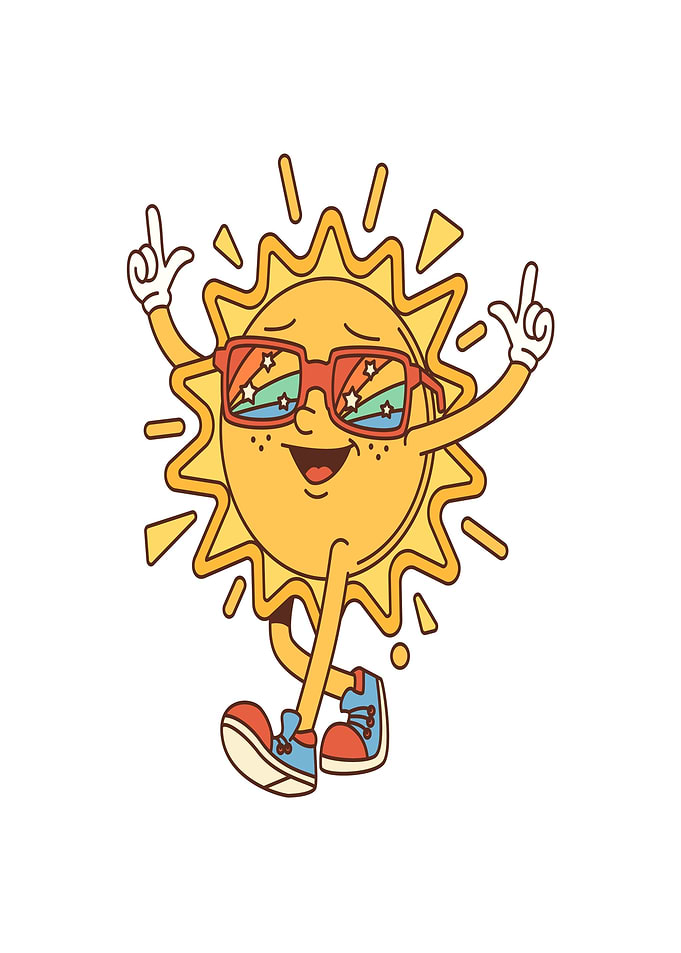 Cartoon Sun Character Dancing