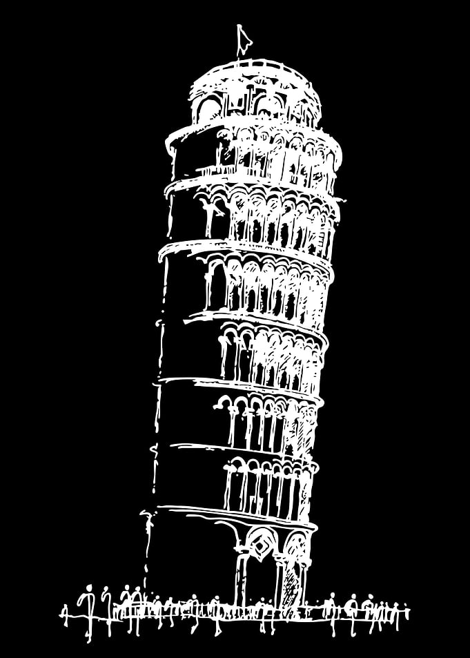Leaning Tower of Pisa Silhouette