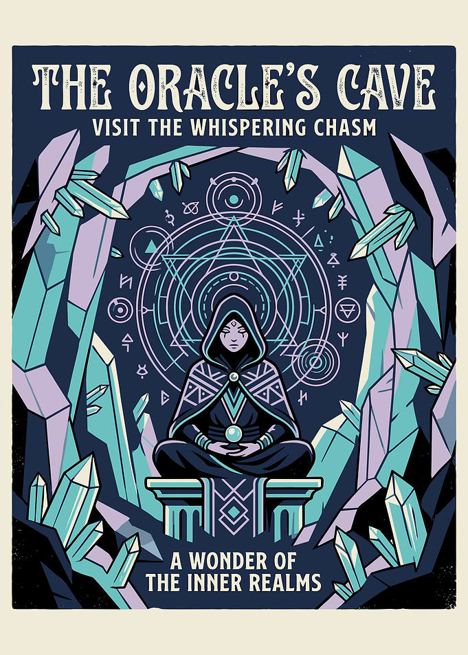 The Oracle's Cave Vintage Poster