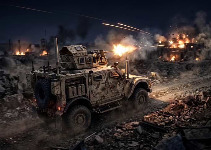 Military Vehicle in Combat