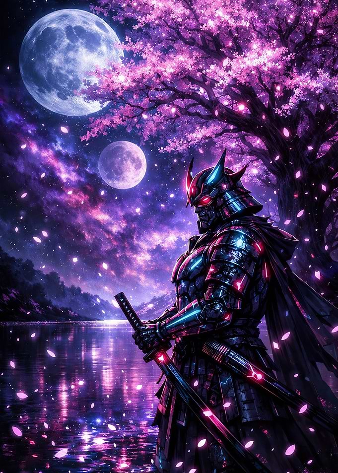 Samurai Under Cherry Blossoms