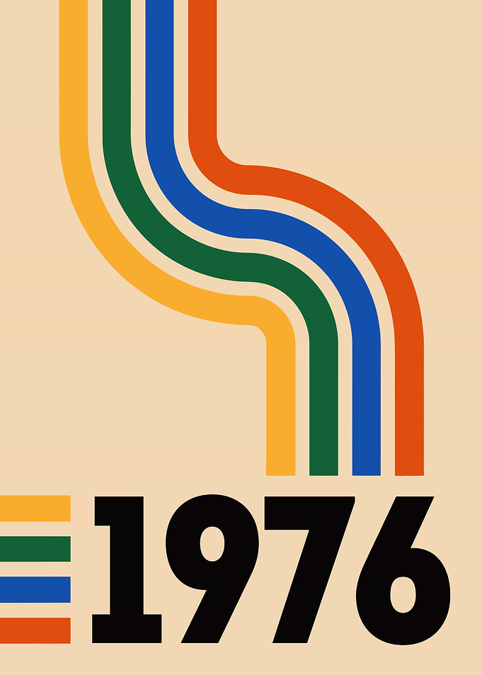 1976 Retro Stripes Poster