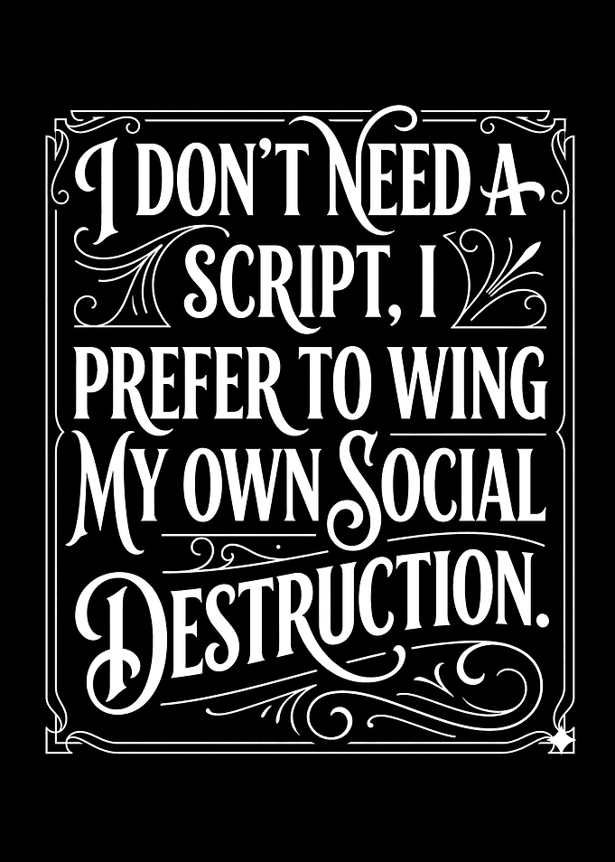 Funny quote about social destruction