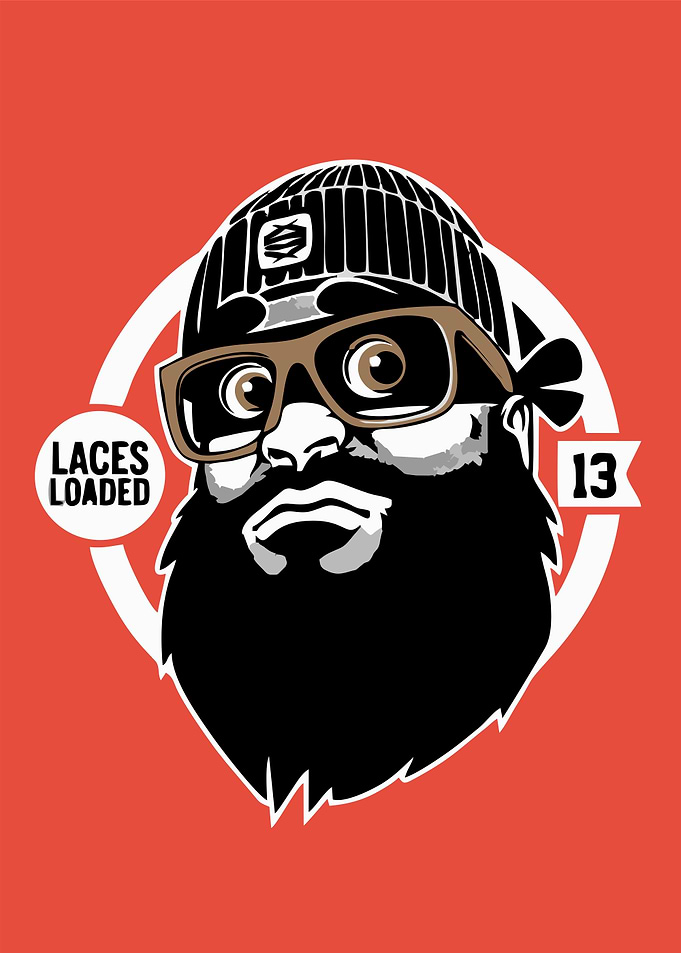 Cartoon Man with Beard and Glasses