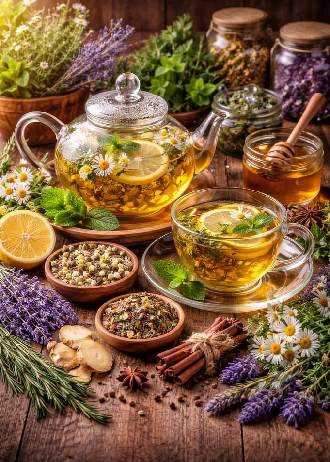 Herbal Tea with Lemon and Honey