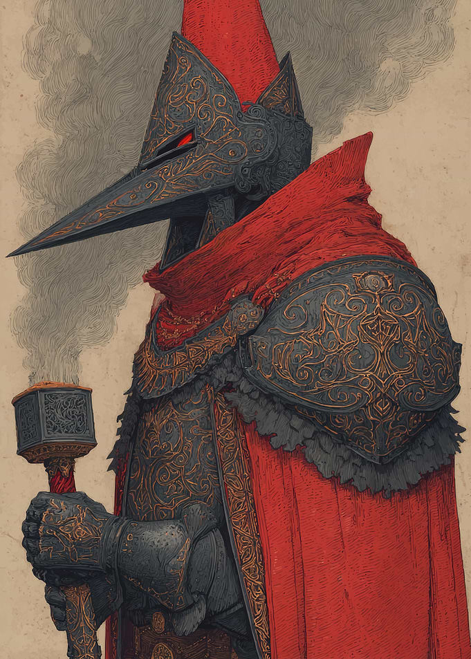 Plague Doctor Knight with Torch