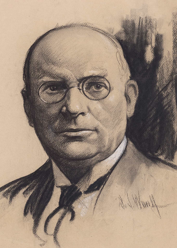 Portrait of a Bald Man with Glasses