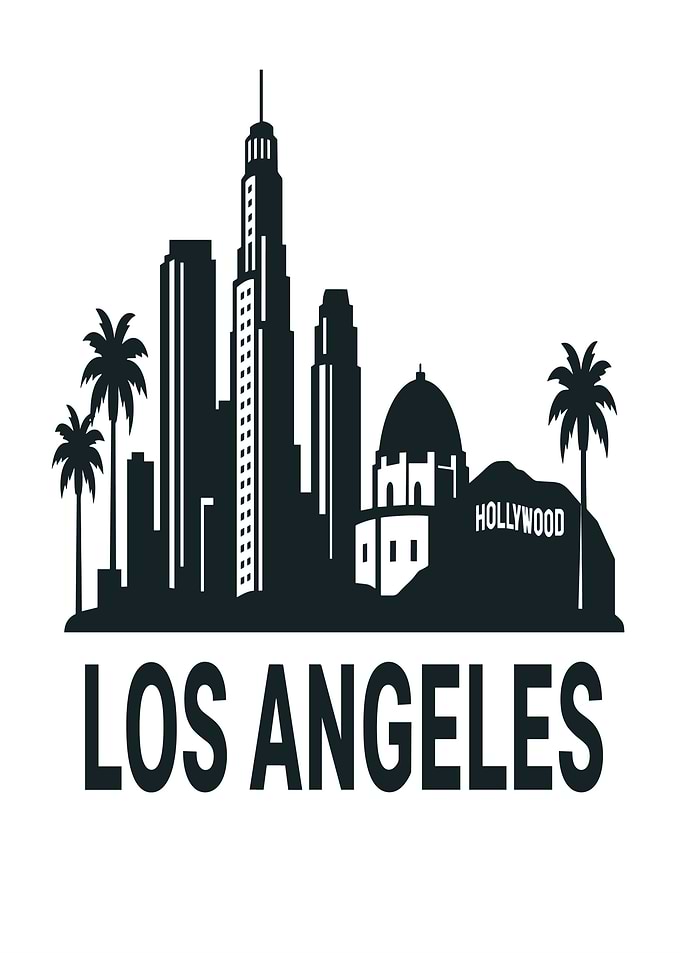 Los Angeles Skyline Silhouette