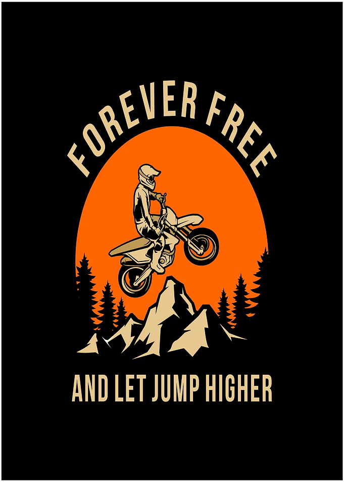 Motocross Rider Jumping Over Mountains