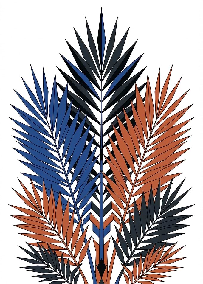 Abstract Palm Frond Design