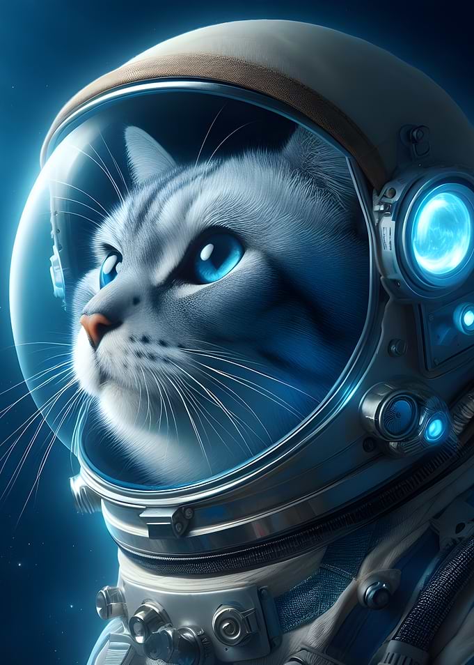 Cat Astronaut in Space