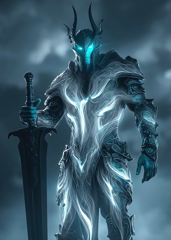Ethereal Warrior with Glowing Armor