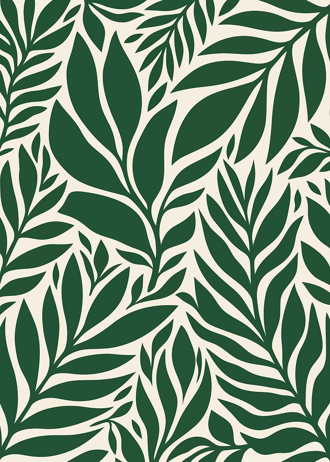 Dark Green Tropical Leaves Pattern