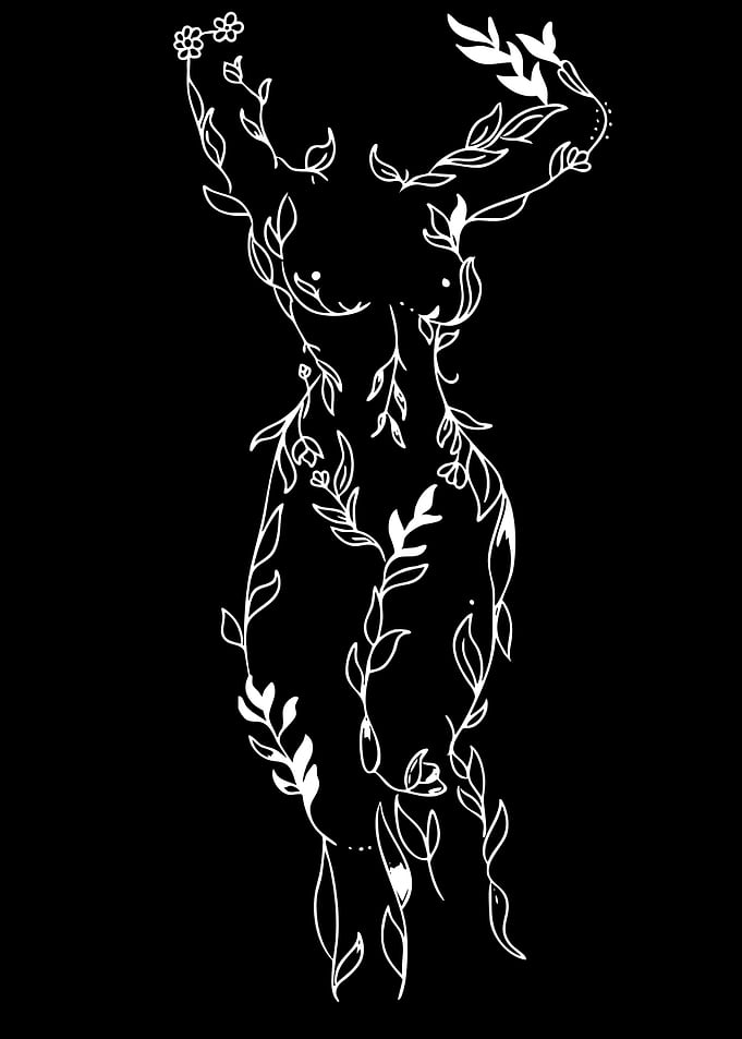 Floral Female Silhouette