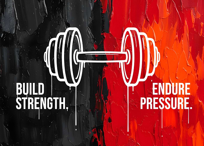 Build Strength Endure Pressure Dumbbell Inspirational Motivational