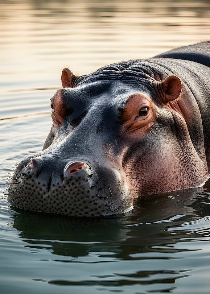Close-up of a Hippopotamus in water