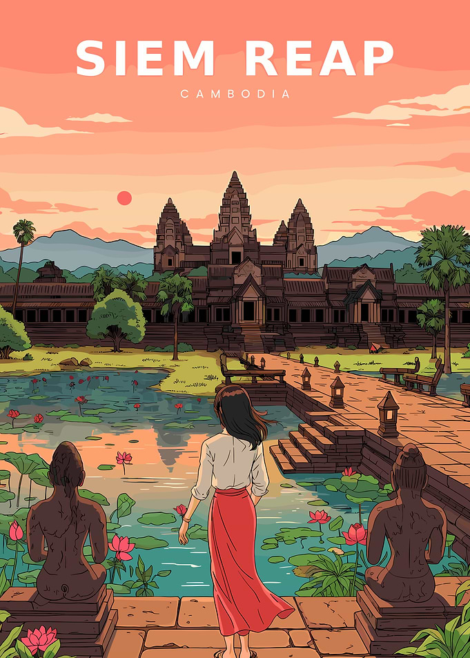 Siem Reap Angkor Wat Travel Poster