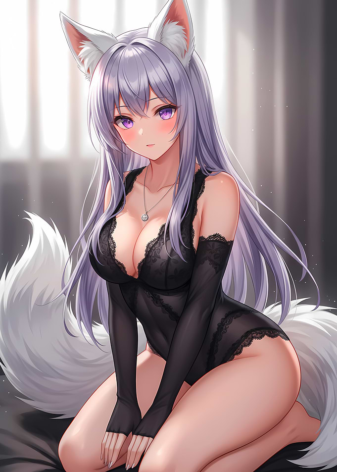 Anime Fox Girl in Lingerie