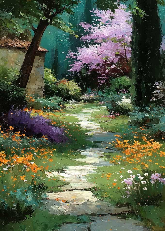 Enchanting Garden Path with Flowers