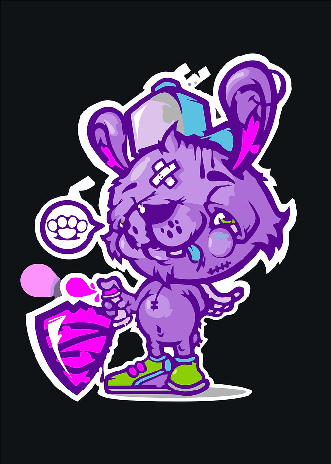 Graffiti Bunny with Spray Can