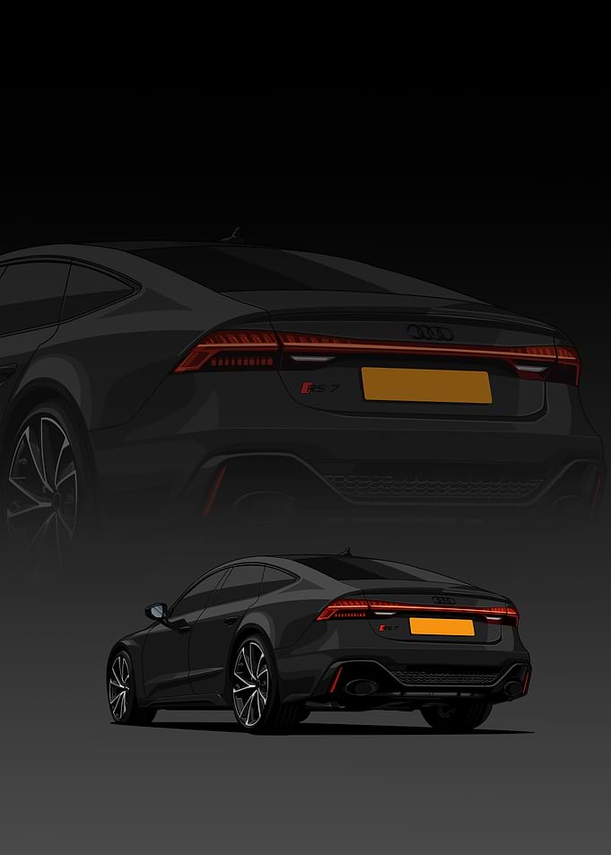 Black Audi RS 7 Illustration