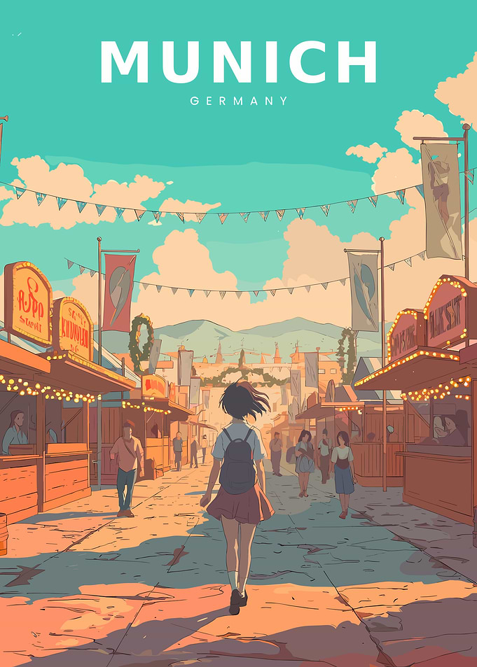 Munich Germany Anime Poster