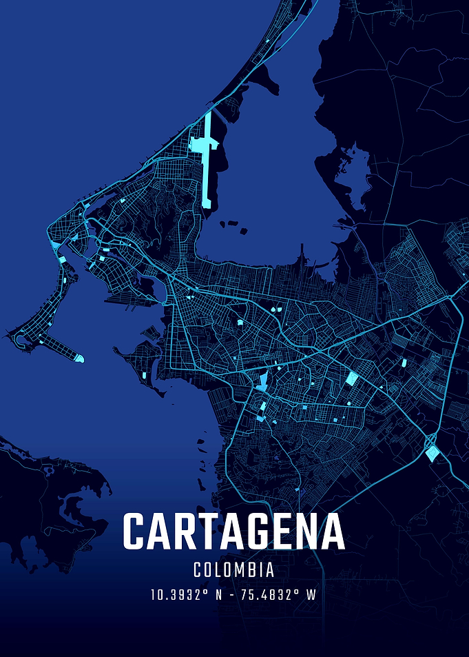 Cartagena Midnight City Map