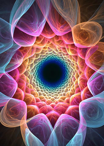 Fractal Neon Tunnel of Light