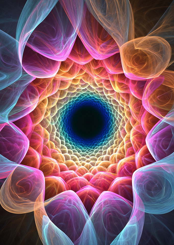 Fractal Neon Tunnel of Light