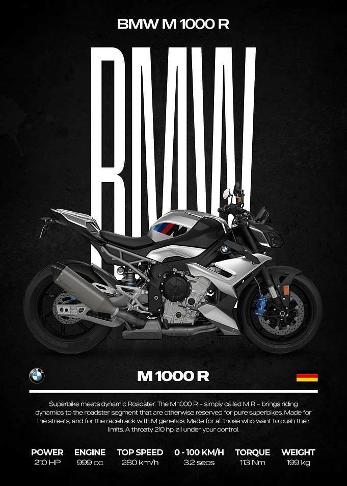 BMW M 1000 R Motorcycle Poster