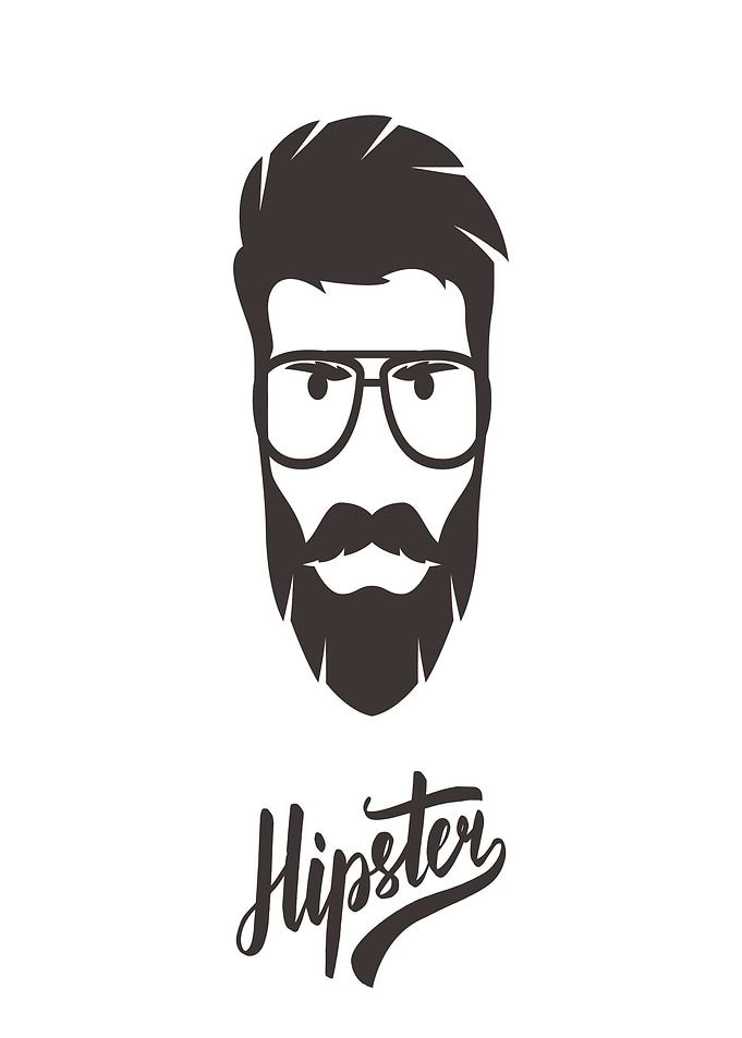 Hipster man illustration with text