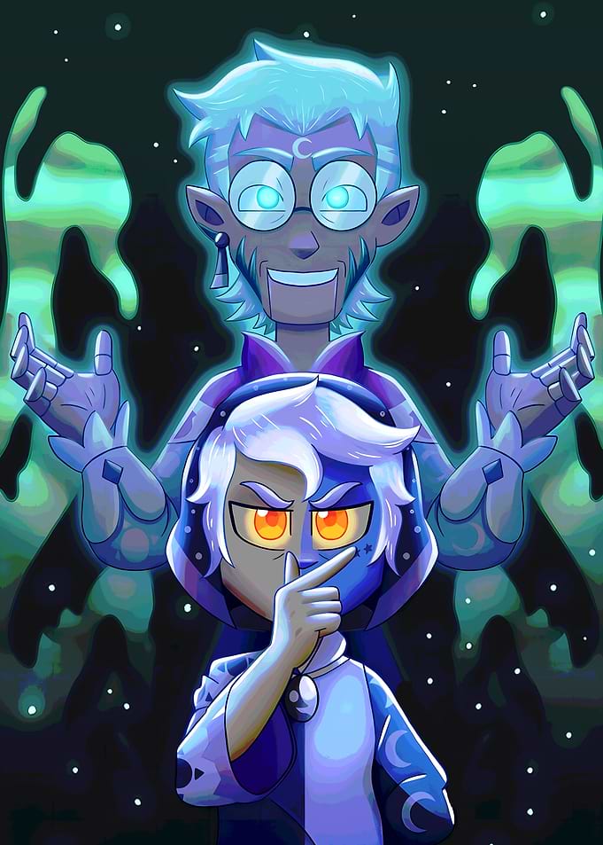 Mysterious Duo with Ghostly Figure