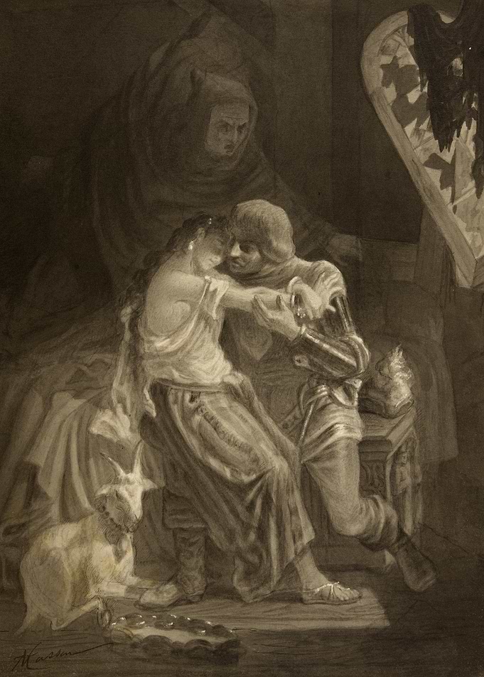 Knight and Lady Embrace