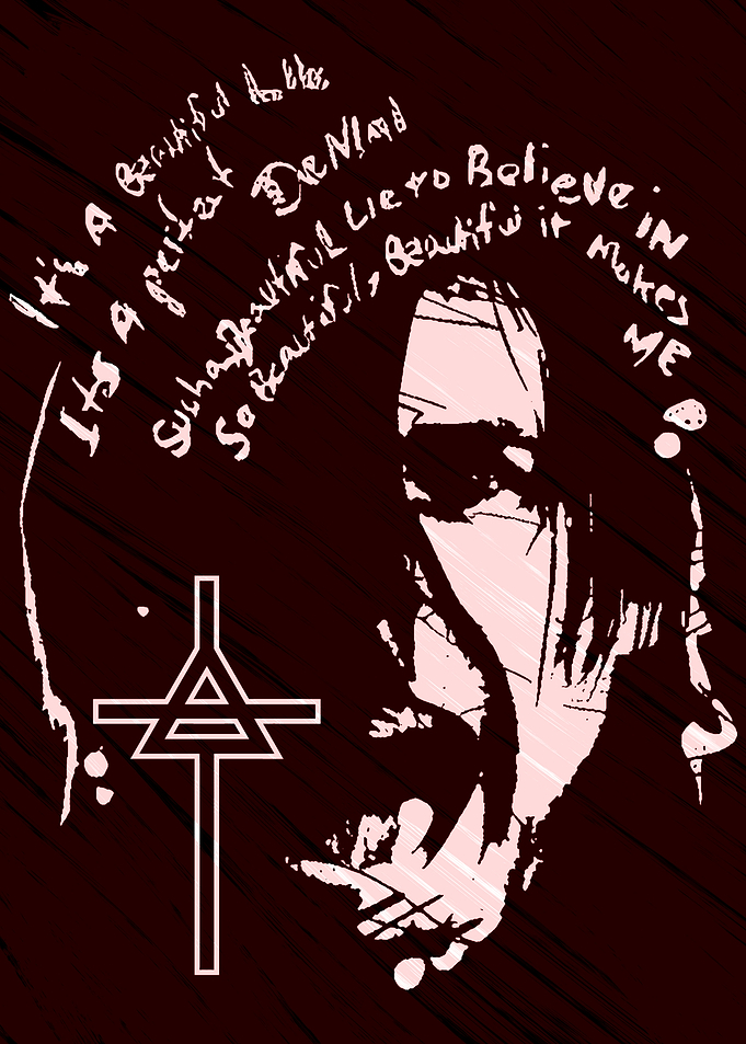 Gothic Portrait with Text and Symbol