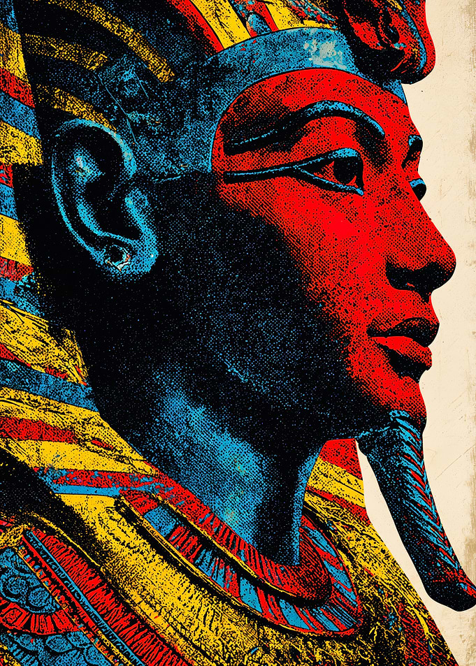 Egyptian Pharaoh Pop Art Comic Portrait