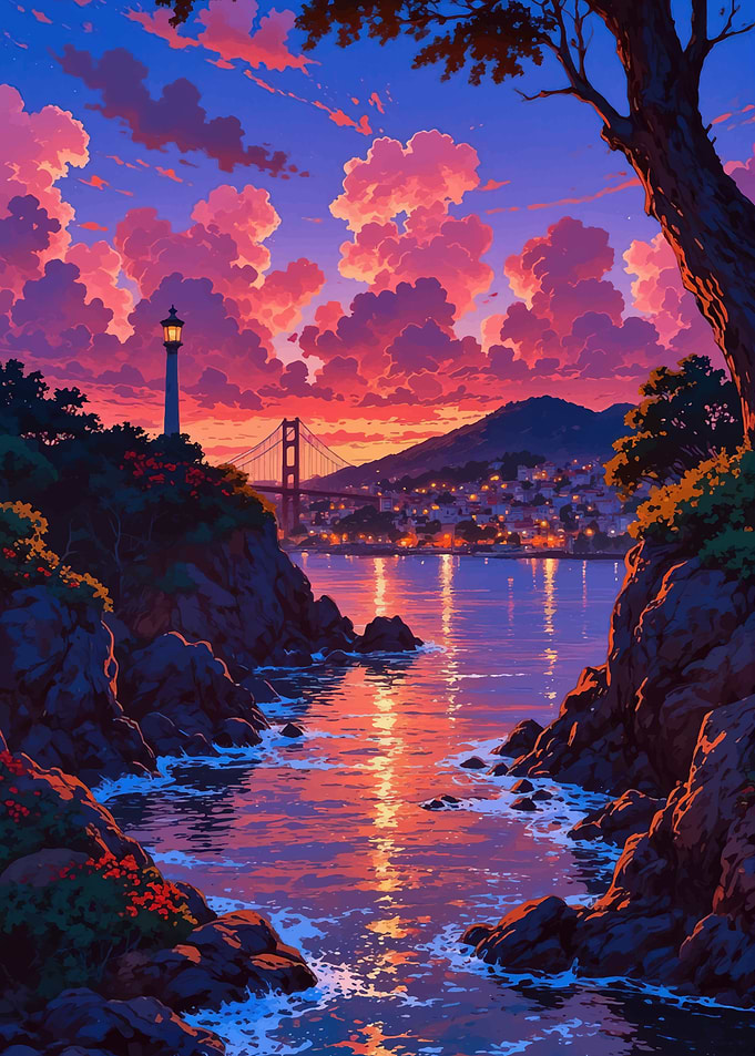 Sunset Over Golden Gate Bridge