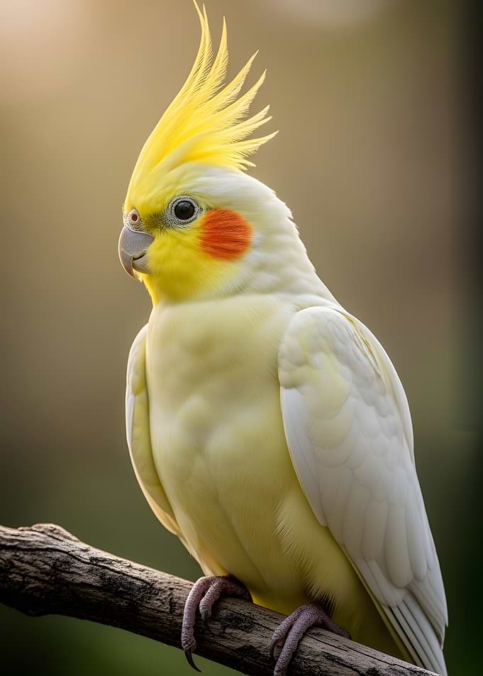Cockatiel perched on a branch