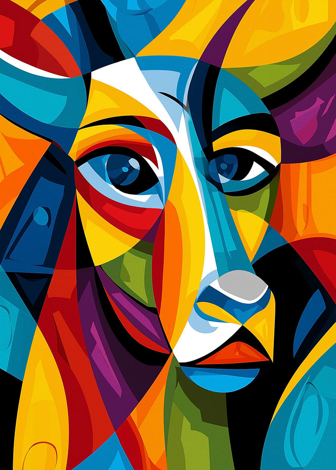 Abstract Bull Portrait