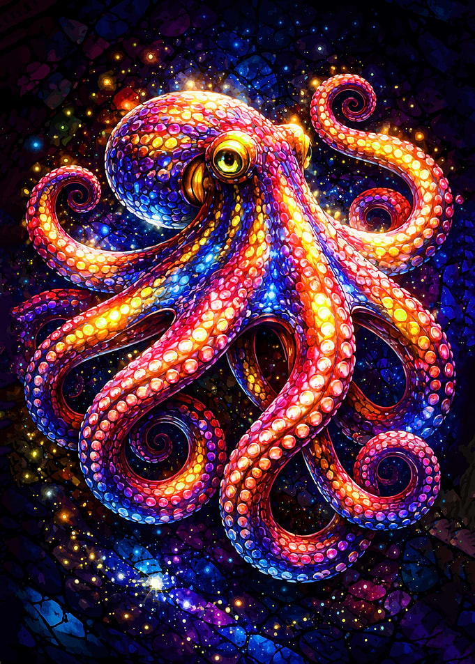 Psychedelic Octopus in Cosmic Background